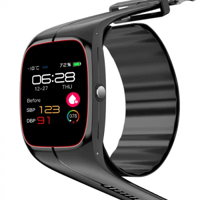 Smartwatch iSEN Watch P20 Negru, 1.3   HD, Tensiometru cu manseta gonflabila, Monitorizare familie, Ritm cardiac, Temperatura, Oxigen, 220mAh