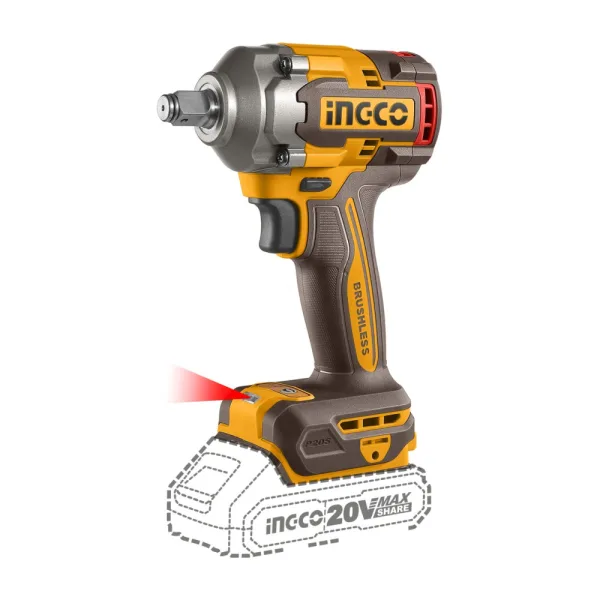 Masina de insurubat Pistol cu impact 400nM, 20V 1/2 , fara acumulator Ingco CIWLI20401