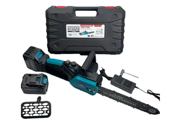 Mini Drujba electrica 300mm, 12'' inch, 8AH, 48V, cu 2 acumulatori brushless, model BLUE PROFESSIONAL Campion CMP1756B