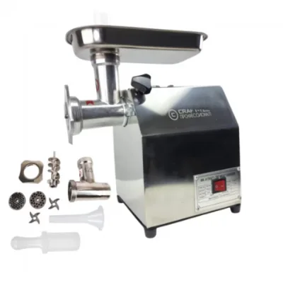 Masina tocat carne electrica inox 3500W, 150 kg/ora, compacta 12 kg, site 5 si 8 mm, palnie carnati – CRAFT-TEC MK-10 MX1221