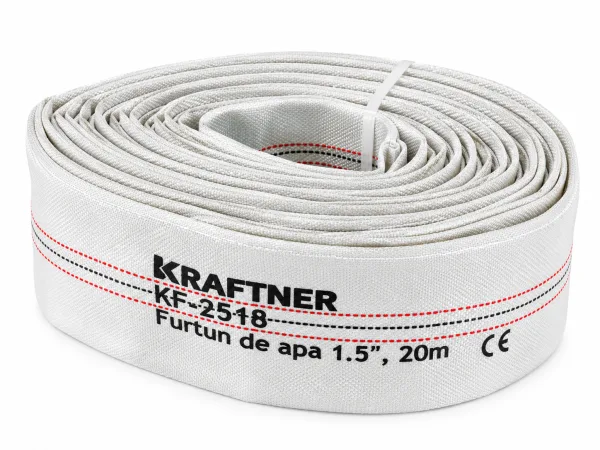 Furtun de apa 1.5", 20 m, pentru motopompe si pompe de apa, KRAFTNER KF-2518