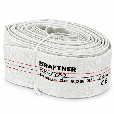 Furtun de apa 3", 20 m, pentru motopompe si pompe de apa, KRAFTNER KF-7783