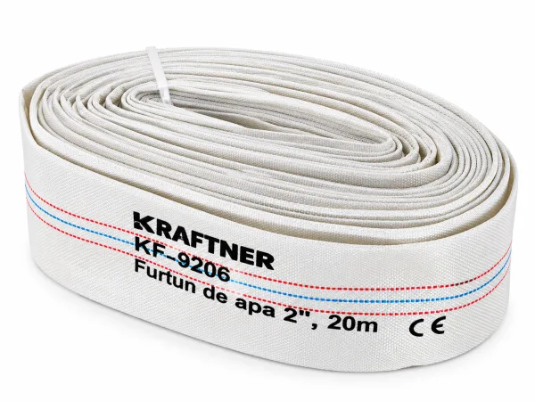 Furtun de apa 2", 20 m, pentru motopompe si pompe de apa, KRAFTNER KF-9206