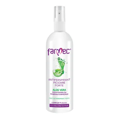 Antiperspirant picioare Forte cu Aloe Vera, 200 ml, Farmec