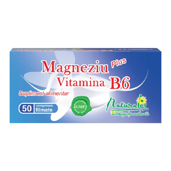 Magneziu + Vitamina B6, 50 comprimate, Naturalis